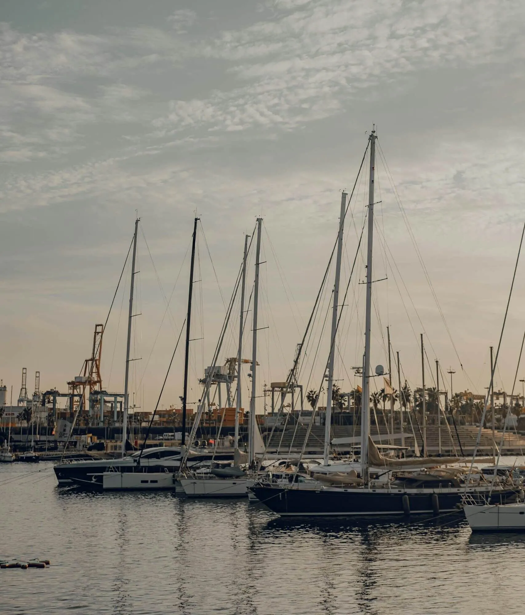 Embarcaciones amarradas en la Marina de Valencia