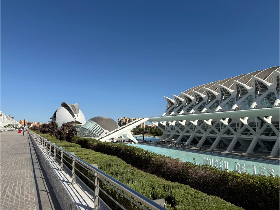 Grupo en visita guiada por la Ciudad de las Artes y las Ciencias